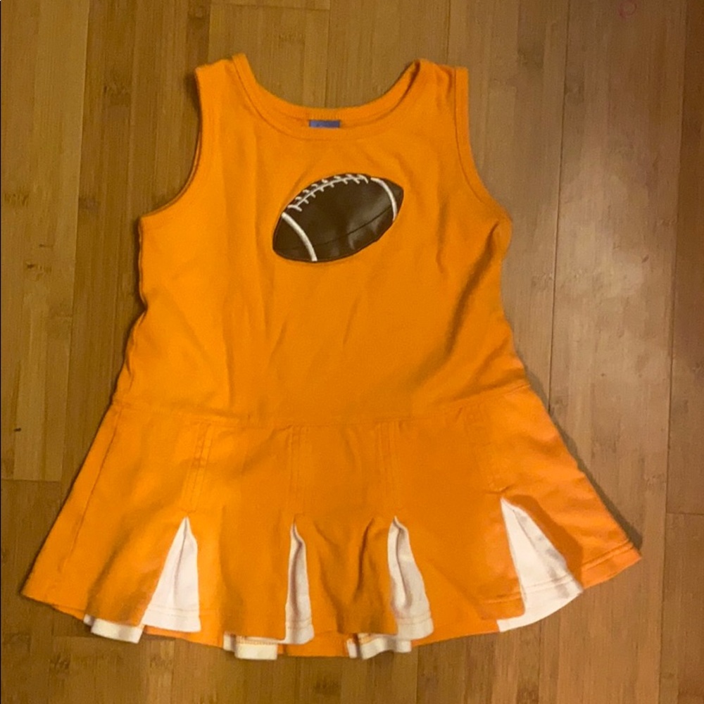 Orange and White Cheer Outfit w/ football on front